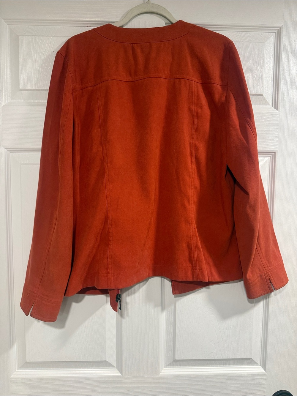 JM Collection Open-Front Suede Jacket in Rust - Picture 4 of 4